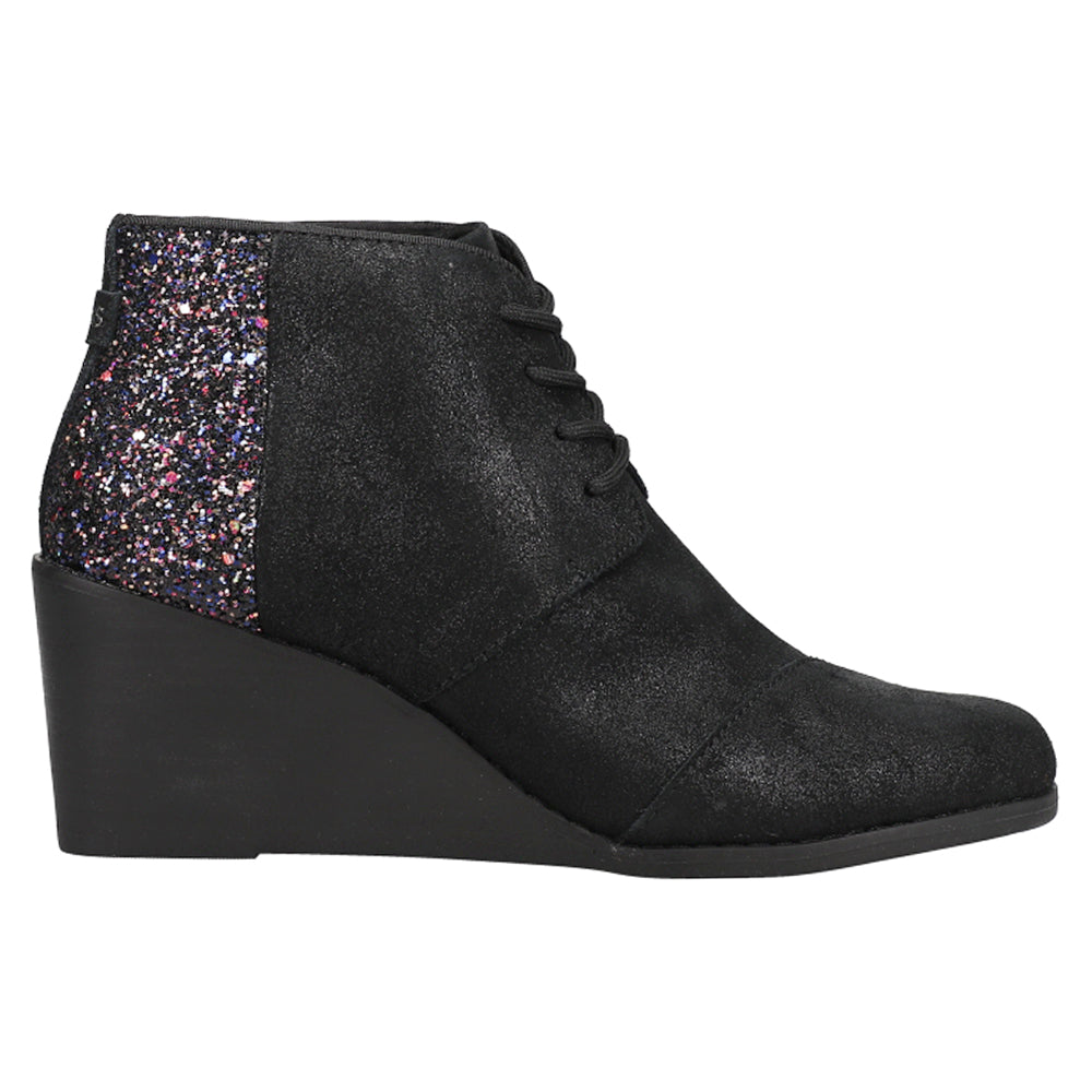 Shop Black Womens TOMS Hyde Glitter Round Toe Wedge Boots – Shoebacca