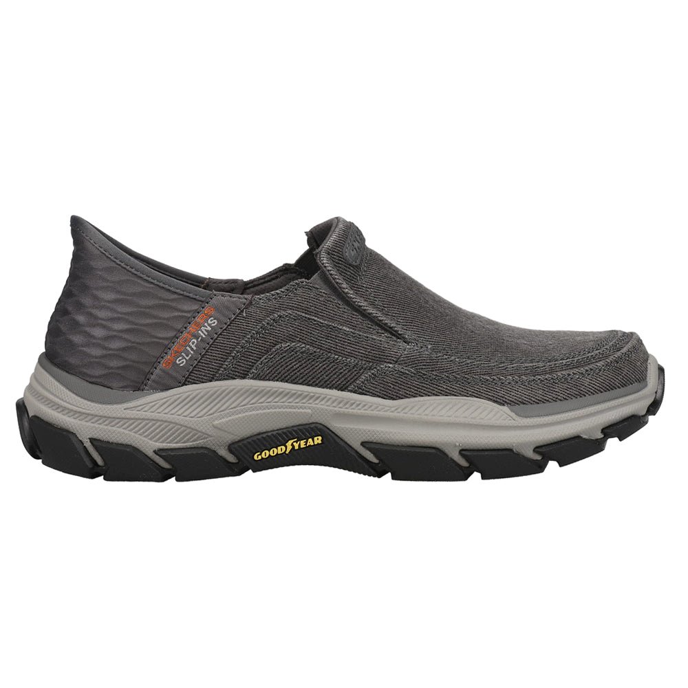 Skechers Suede Slip Ons Shop Grey Mens Skechers Respected