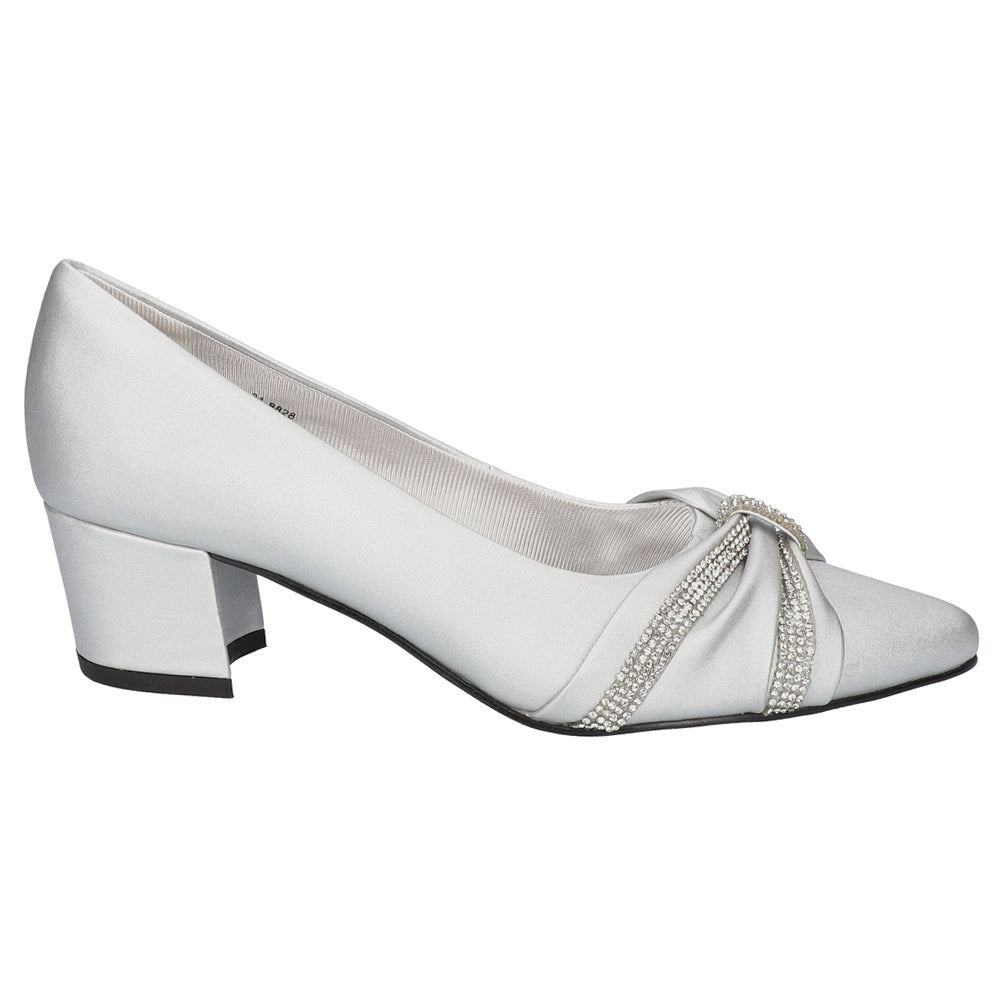 Shop Silver Womens Easy Street Millie Rhinestone Pointed Toe Block