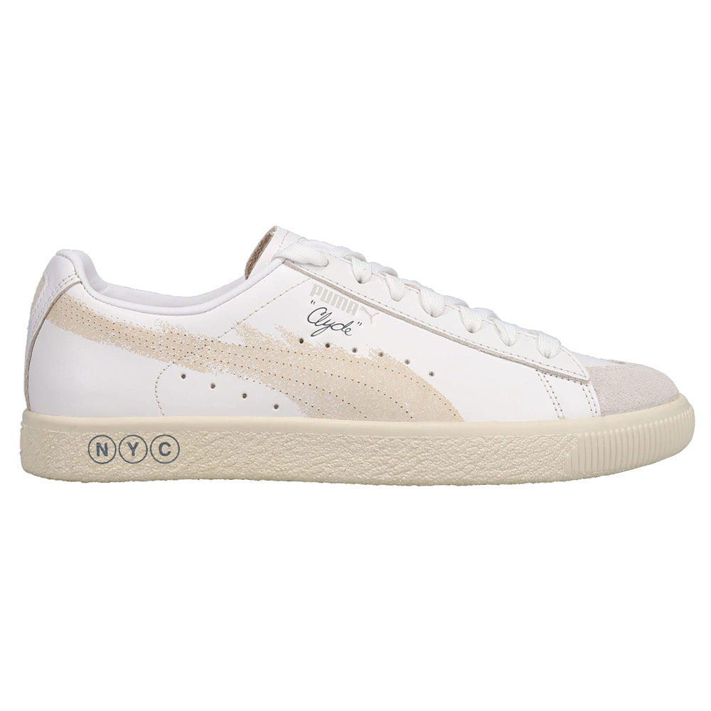 Shop White Mens Puma Clyde NYC x EB Lace Up Sneakers
