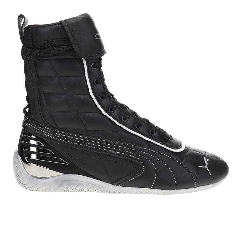 Shop Black Mens PUMA X LAQUAN SMITH Speedcat Mid High Top Sneakers