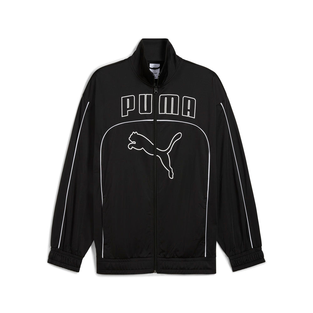 Shop Black Mens Future Puma Archive Relaxed Full Zip Track Jacket