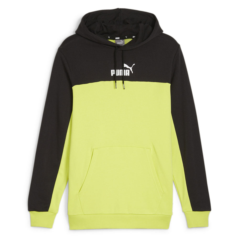 Shop Black, Green Mens Puma Essentials Block Pullover Hoodie
