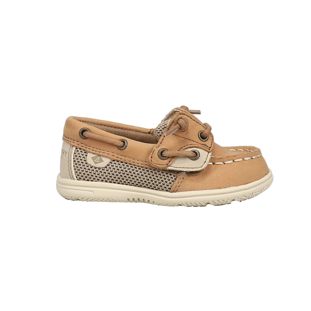Shop Beige Girls Sperry Shoresider Boat Shoes (Toddler-Little Kid