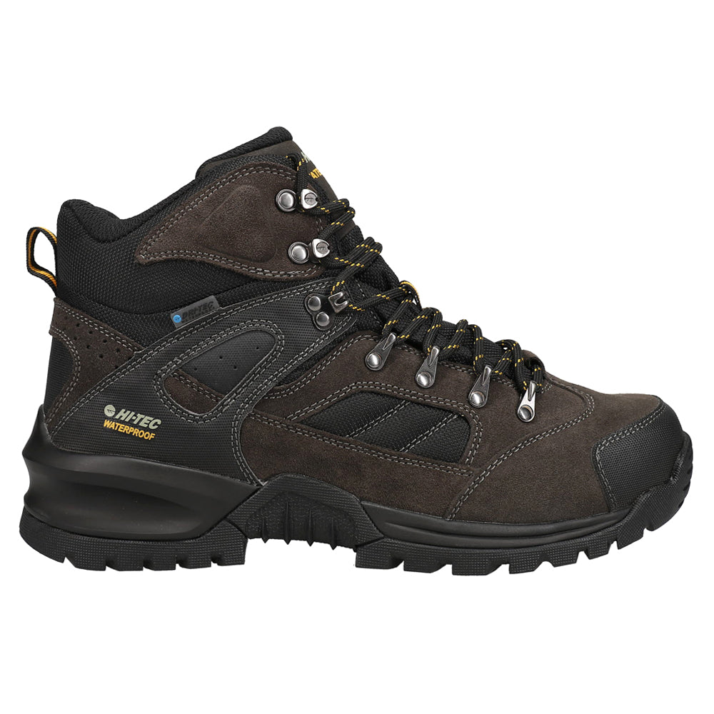 Shop Brown Mens Hi-Tec Rock Mid WP Lace Up Hiking Boots â Shoebacca