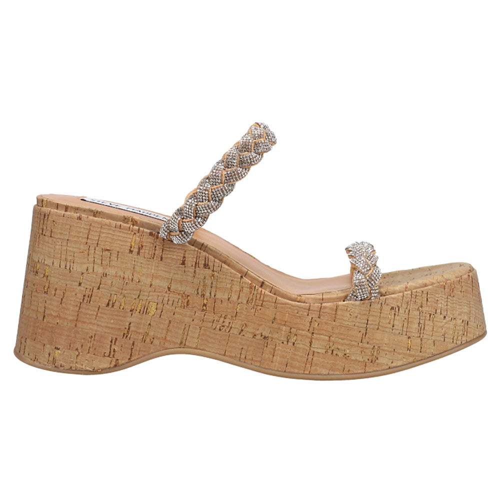 Shop Brown Womens Steve Madden Danya Rhinestone Wedge Sandal