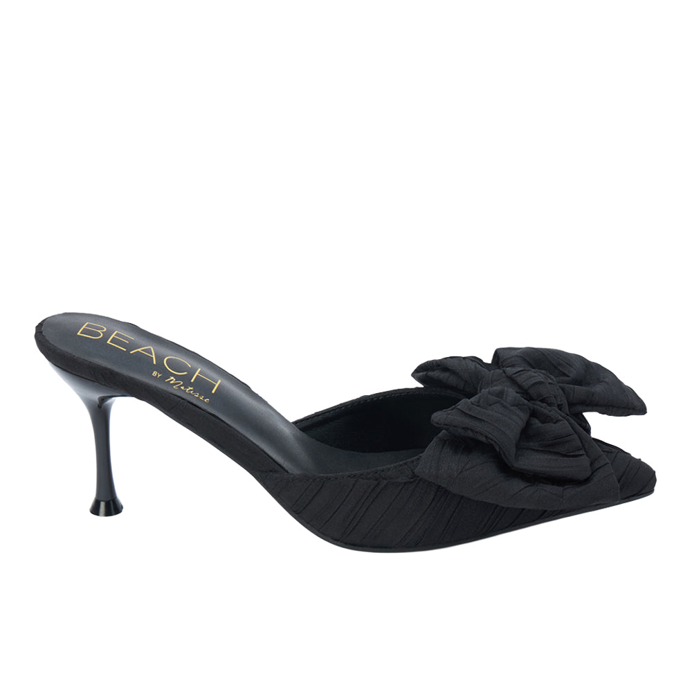 Shop Black Womens Goldie Pointed Toe Kitten Heel Mules – Shoebacca