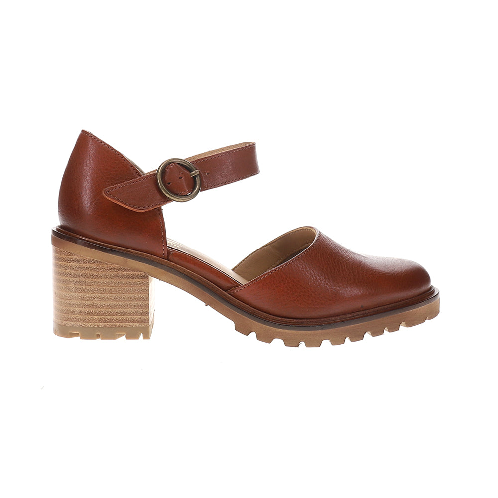 Shop Brown Womens Lock and Key Round Toe Mary Jane Block Heel