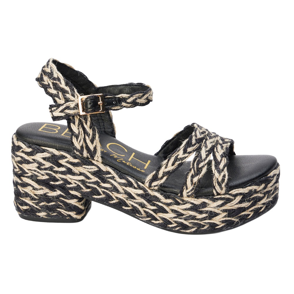 Shop Black Womens BEACH by Matisse Mykonos Espadrille Platform Sandals –  Shoebacca