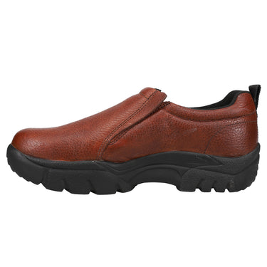 Roper Mens Performance Slip On Brown Tumbled Leather 8-D