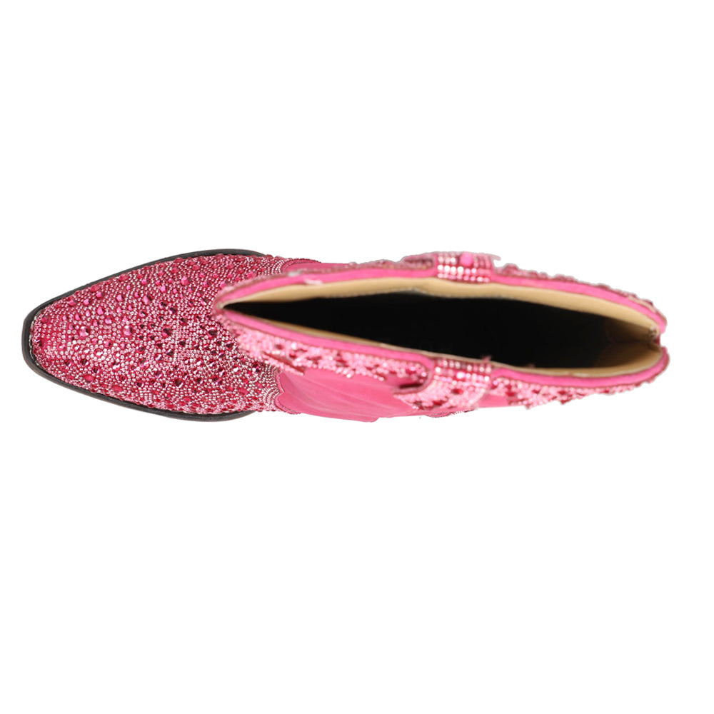 Shop Pink Womens Roper Riley Jewells Snip Toe Cowboy Boots – Shoebacca