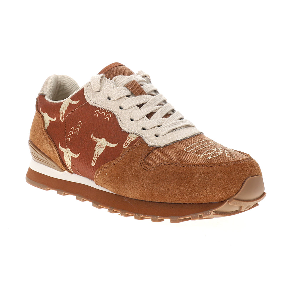 Roper Giddyup Bronco Jogger (Brown) - Women's Lace Up Suede Sneaker main image 0