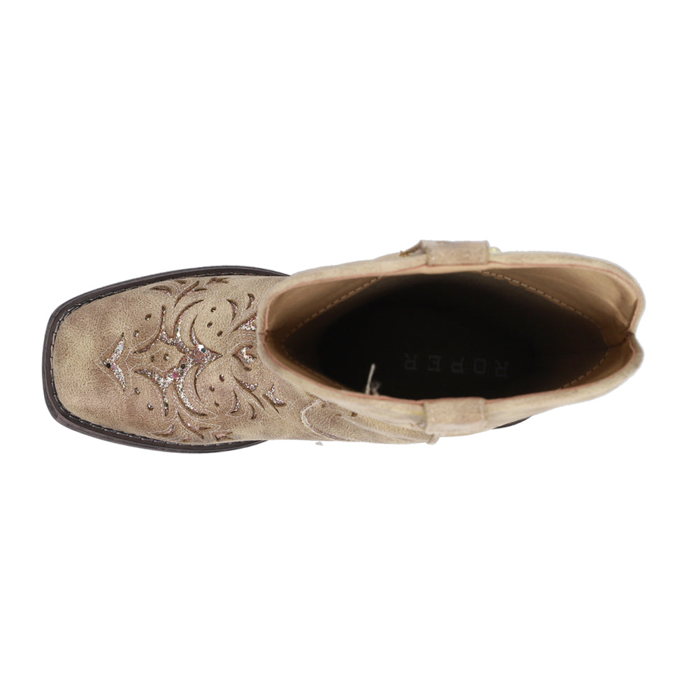 Shop Beige Womens Roper Kennedy Glitter Tooled Inlay Square
