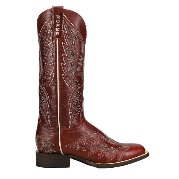 Shop Red Womens Roper Brandy Embroidery Square Toe Cowboy  display picture 2