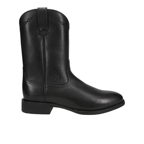 Shop Black Mens Ariat Heritage Round Toe Pull On Cowboy  display picture 1