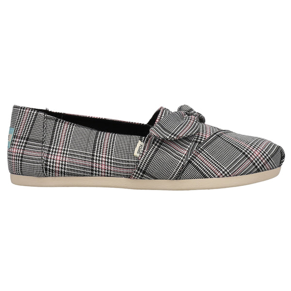 Shop Grey Womens TOMS Alpargata Bow Plaid Tie Slip On Flats