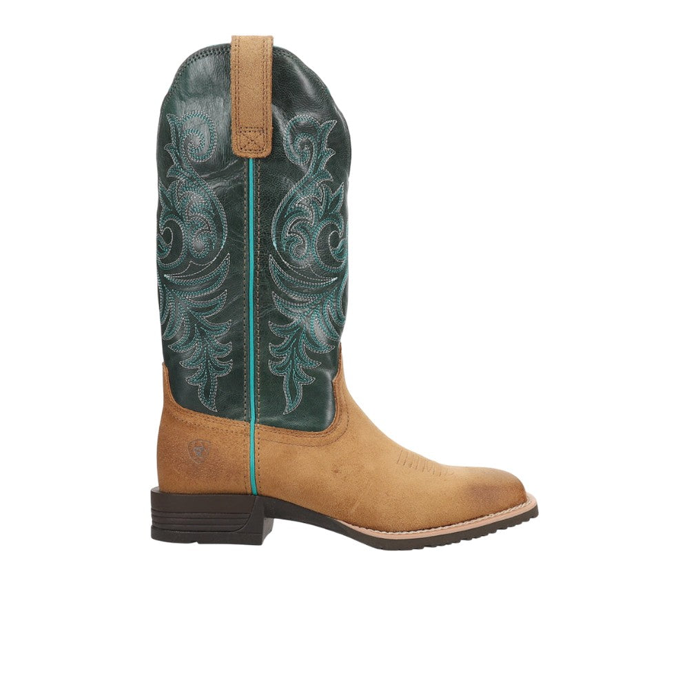 Shop Brown, Green Womens Ariat Hybrid Ranch Time Embroidery Square Toe ...
