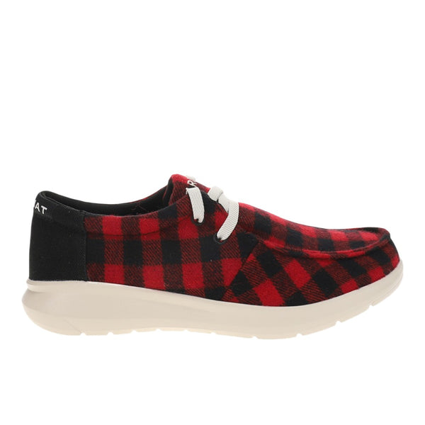 Ariat Red and Black Plaid Slip-On Loafers Ariat Lincoln Slippers for Men in Collectible Tin, Red Plaid  main image 2