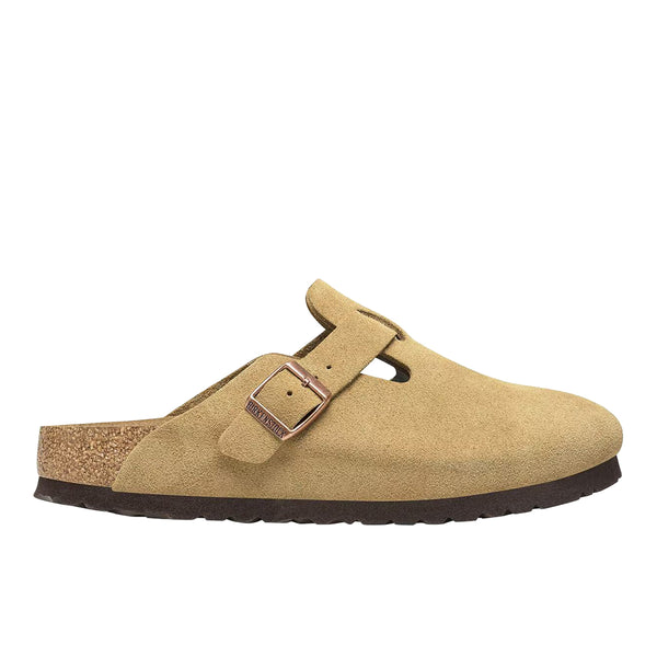 Shop Beige Womens BIRKENSTOCK Boston Suede Leather Footbed  display picture 3