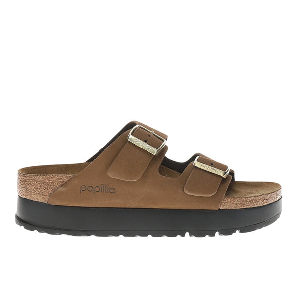 Shop Brown Womens Arizona Flex Platform Nubuck Leather Sandals
