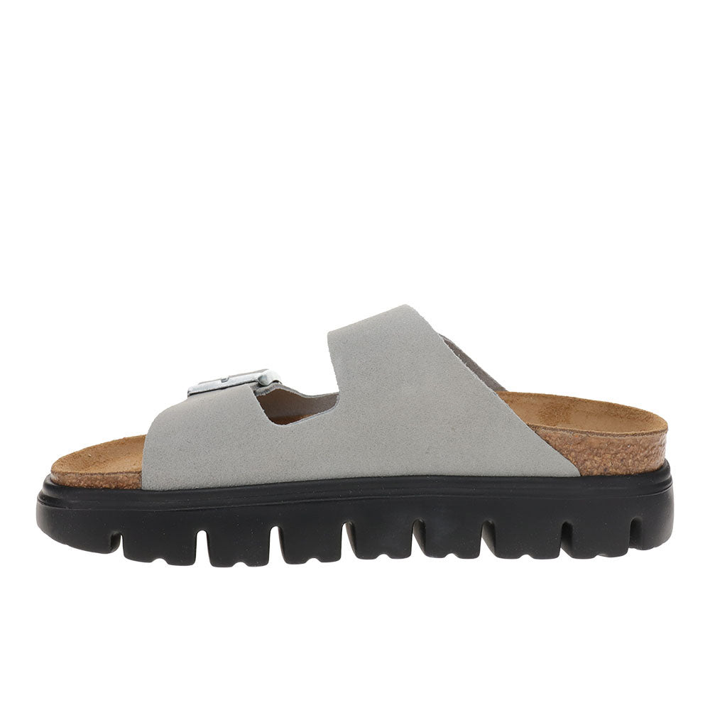 Shop Grey Womens Arizona Chunky Suede Leather Sandals – Shoebacca