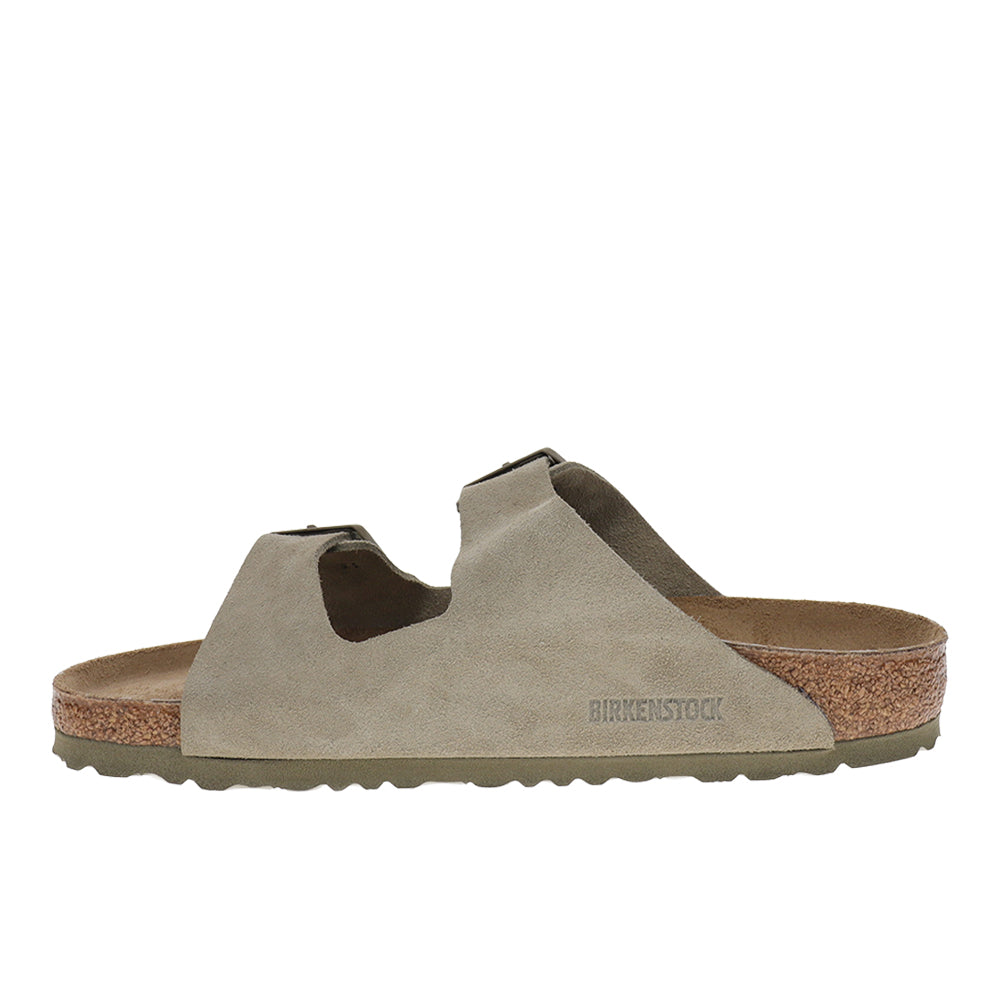 Shop Beige Mens Arizona Suede Leather Footbed Sandals – Shoebacca