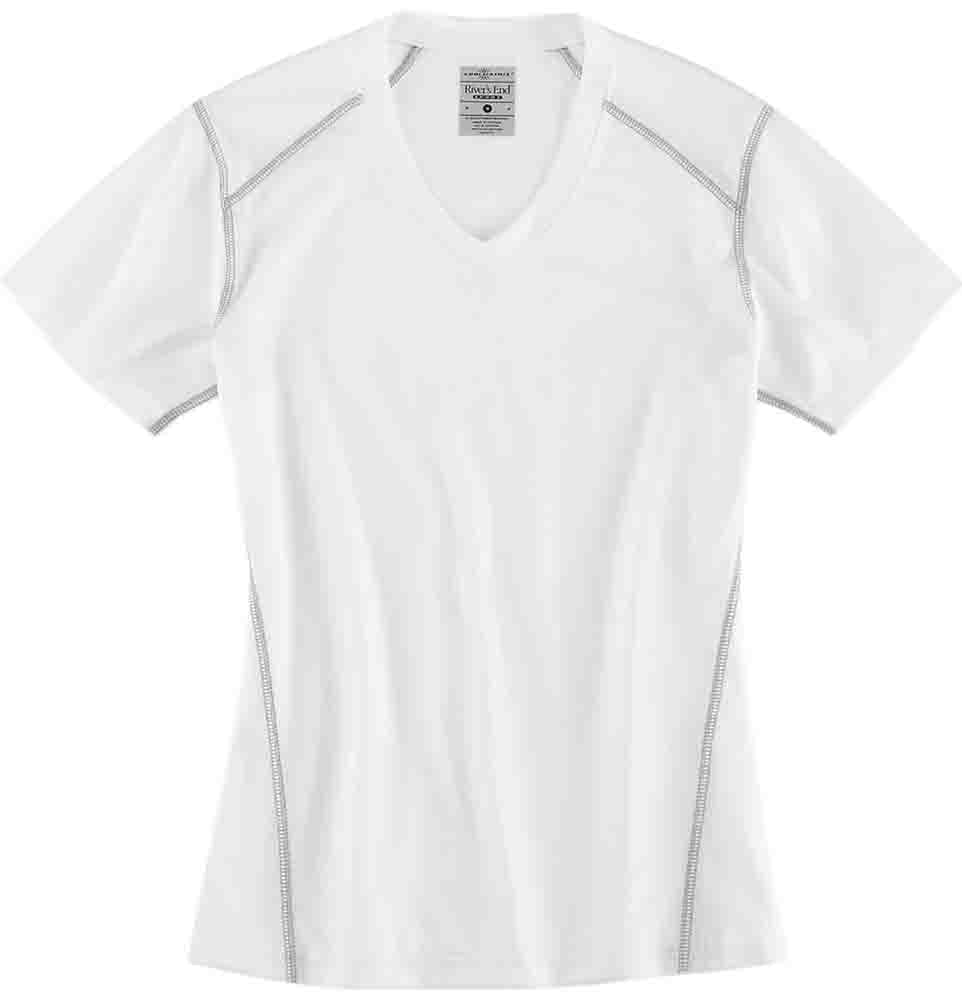 Shop White Womens River's End V-Neck Short Sleeve Athletic T-Shirt ...