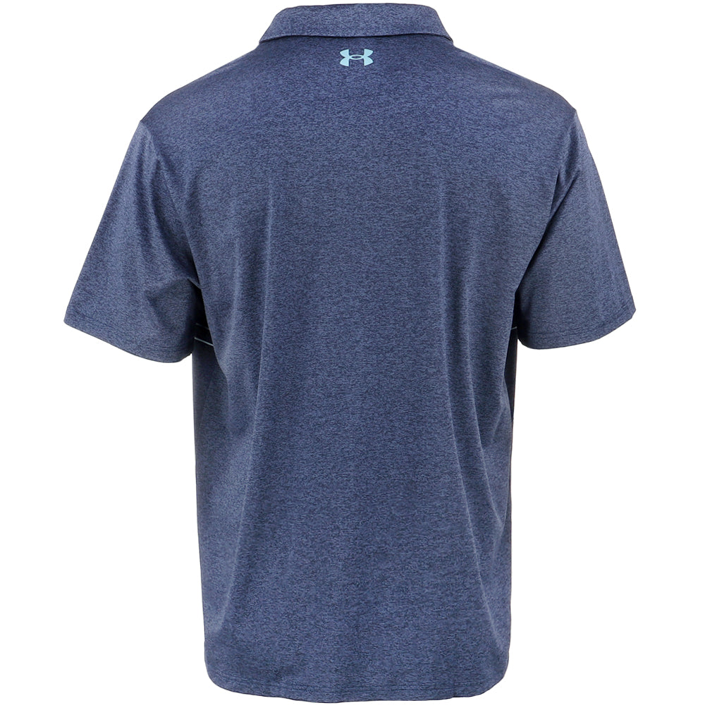 Shop Blue Mens Under Armour Playoff 2.0 Golf Striped Short Sleeve Polo ...