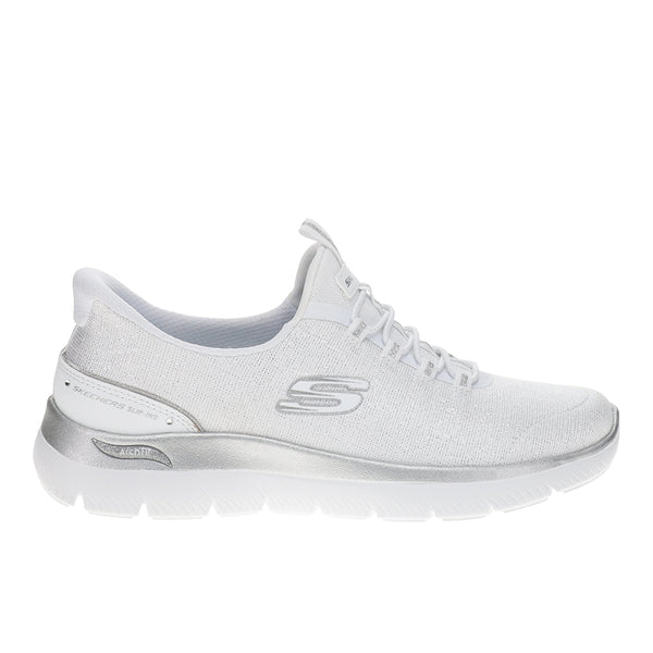 Shop White Womens Arch Fit Summits Diamond Grace Slip-ins Sneakers