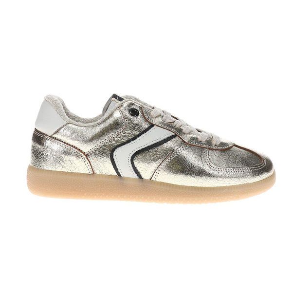 Shop Gold Womens Sylvia Metallic Lace Up Sneakers – Shoebacca