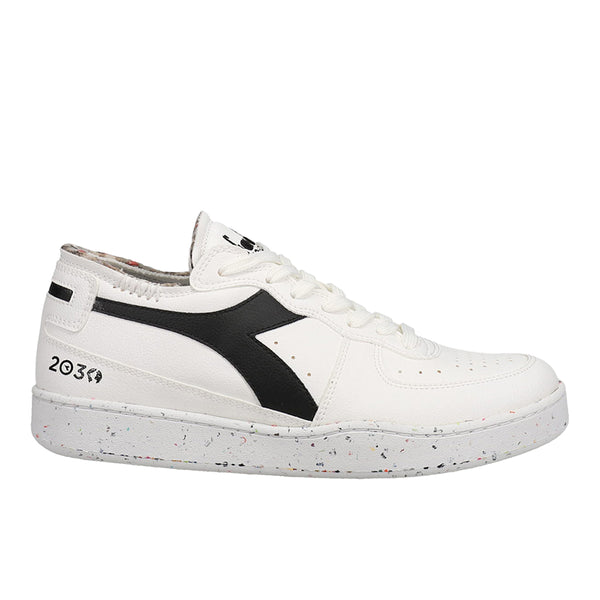 Shop White Mens Diadora Mi Basket Row Cut 2030 Lace Up Sneakers