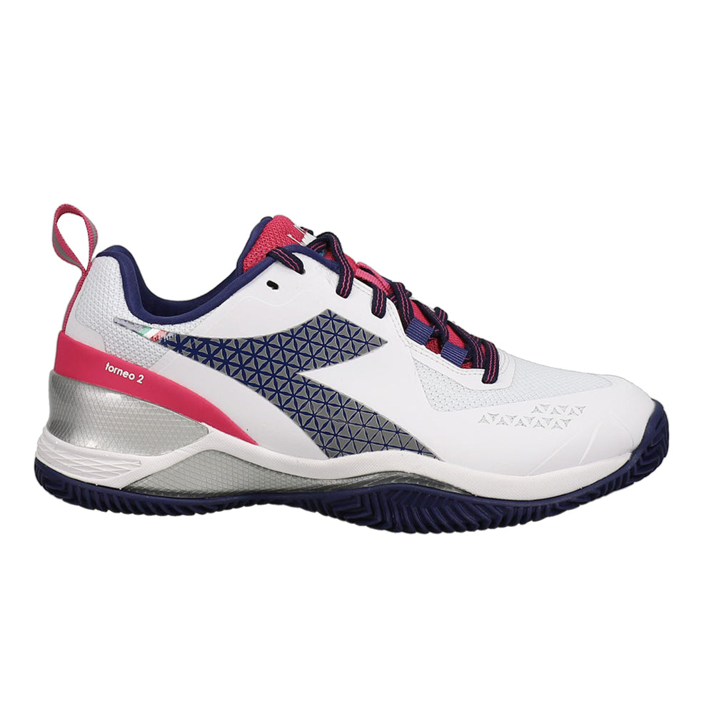 Shop White Womens Diadora Blushield Torneo 2 Clay Tennis Shoes
