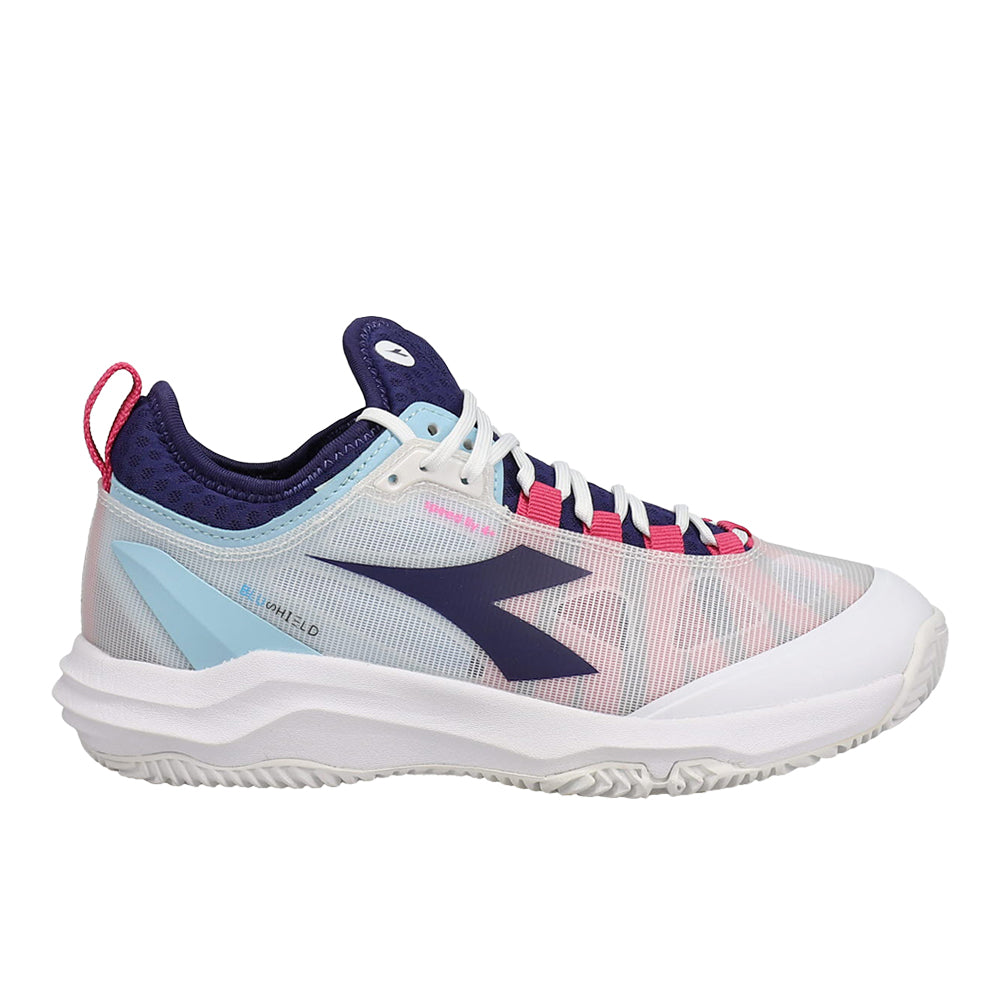 Shop White Womens Diadora Speed Blushield Fly 4 Plus Clay Tennis