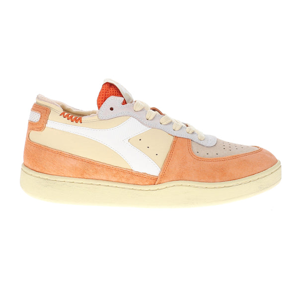 Shop Orange Mens Mi Basket Row Cut Podio Italia Lace Up Sneakers