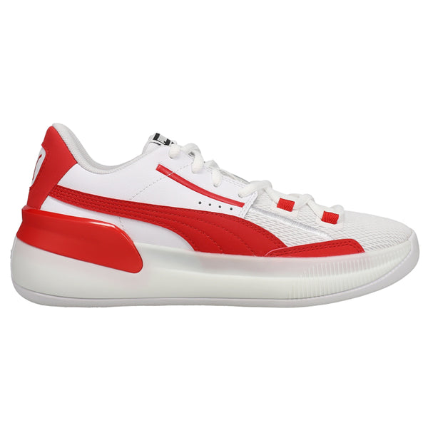 Shop Red, White Mens Puma Clyde Hardwood Team Basketball Shoes