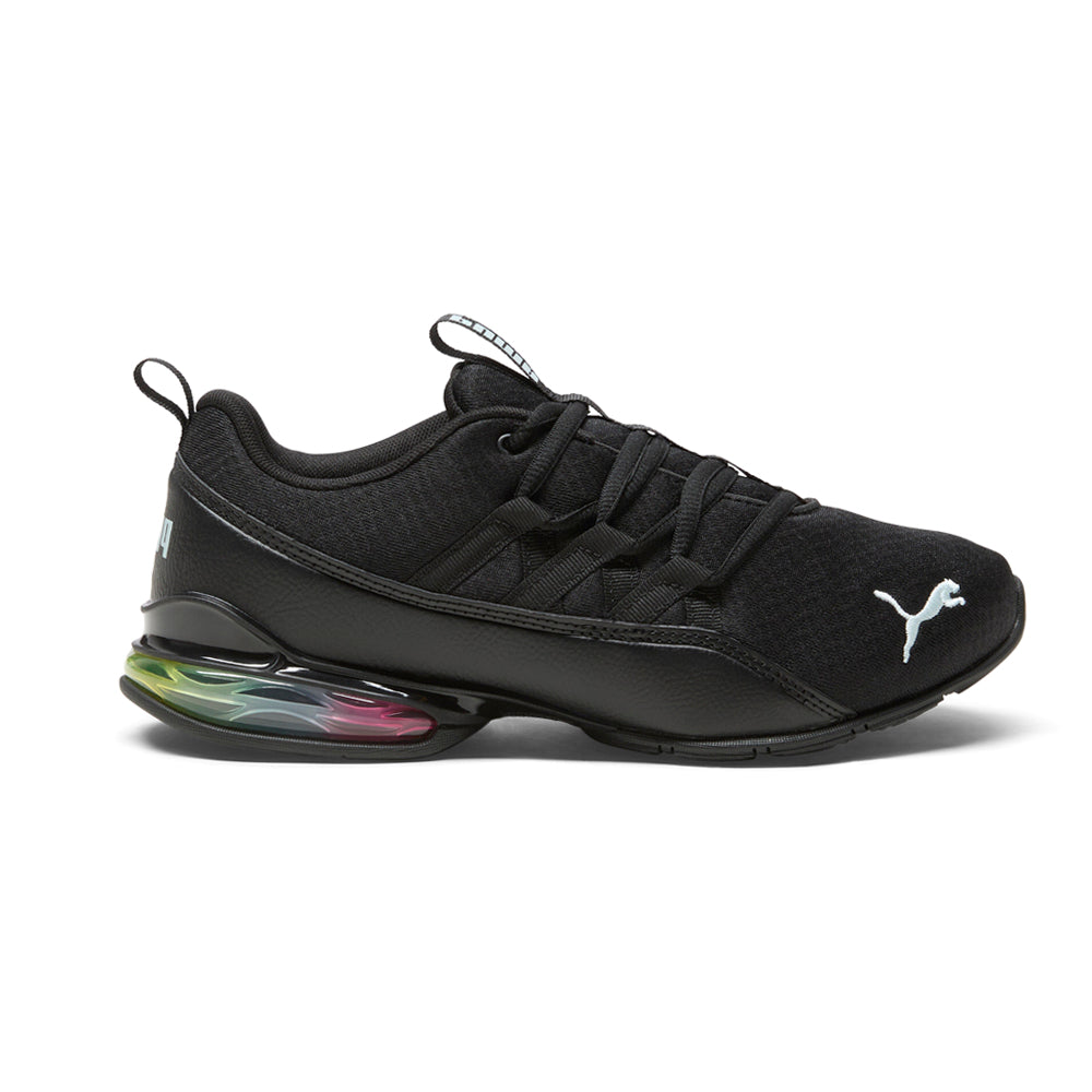 Shop Black Womens Puma Riaze Prowl Rainbow Lace Up Sneakers â Shoebacca