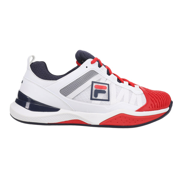 Shop Red, White Mens Fila Speedserve Energized Tennis Shoes