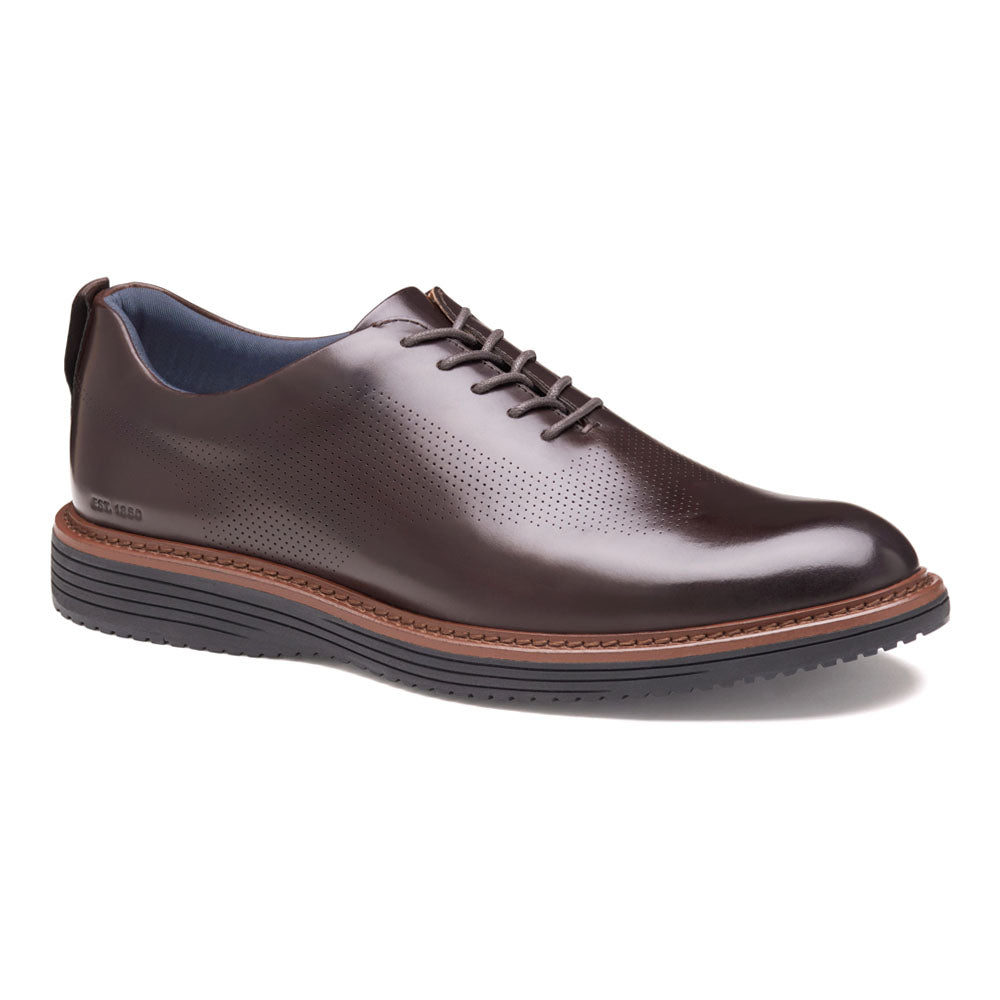 Shop Brown Mens Upton One-Piece Perforated Plain Toe Lace Up Dress