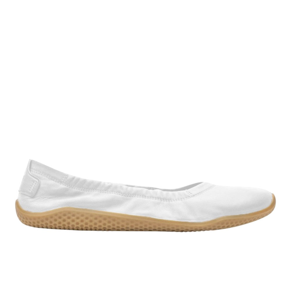 Shop White Womens Primus Asana Yin Ballerina Leather Slip On Flats