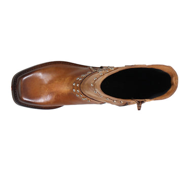 genuine leather brown women's dress boots on sale Blundstone 2581 Waked Suede Chelsea Boot Tobacco inner side zipper closure Bessie Vintage Aviator Boots (Brown),