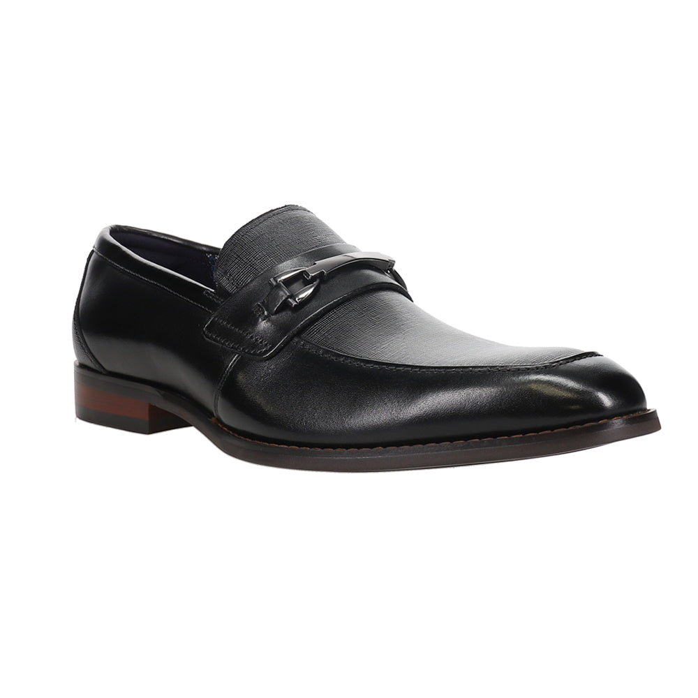 Shop Black Mens Stacy Adams Kaylor Bit Loafer Moc Toe Dress Shoes