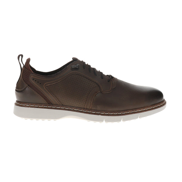 Shop Brown Mens Sync Plain Toe Elastic Lace Up Oxford Shoes