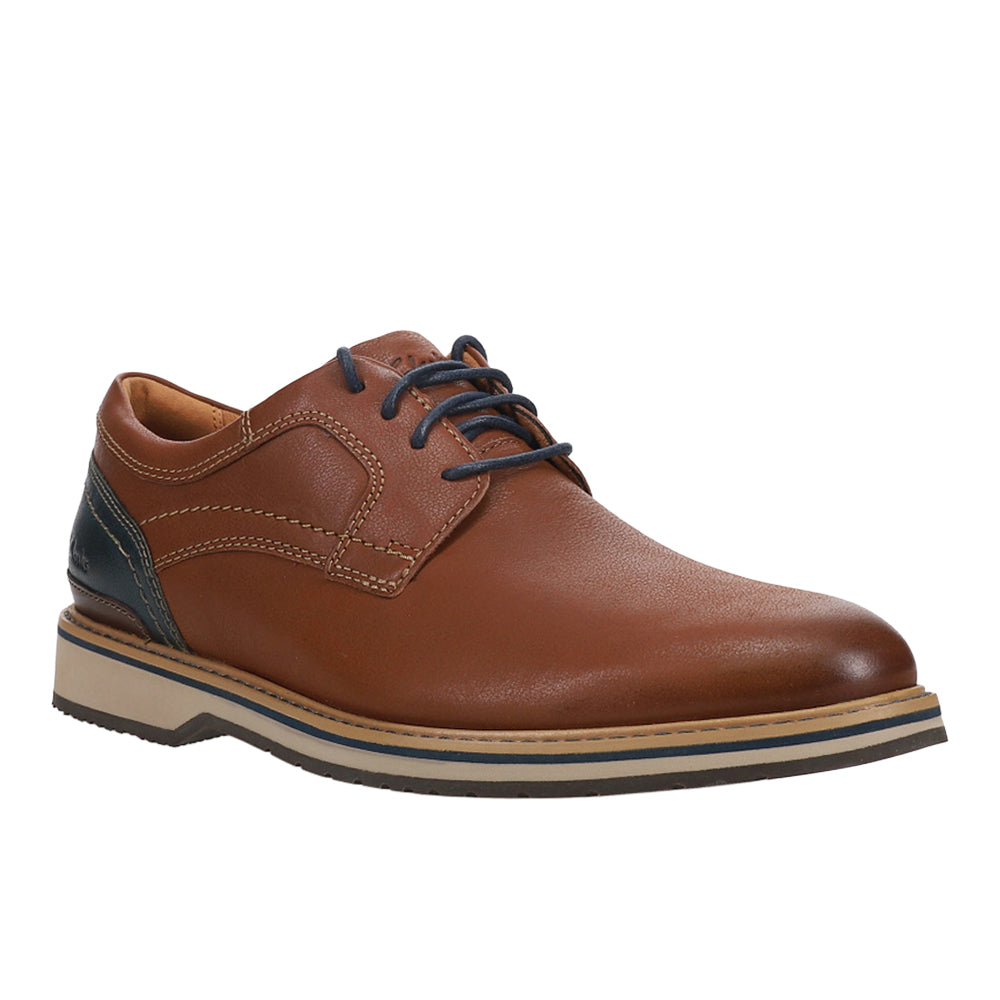 brown dress shoes clarks Clarks Men's Cosgrove Apron Dress Shoes - Dark Tan Leather