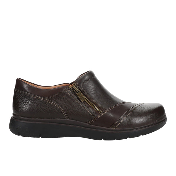 Mocassino Donna Clarks Certina Pure - Pelle Nera, Slip On Con Plantare Contour Cushion, Tacco 1,9 Cm