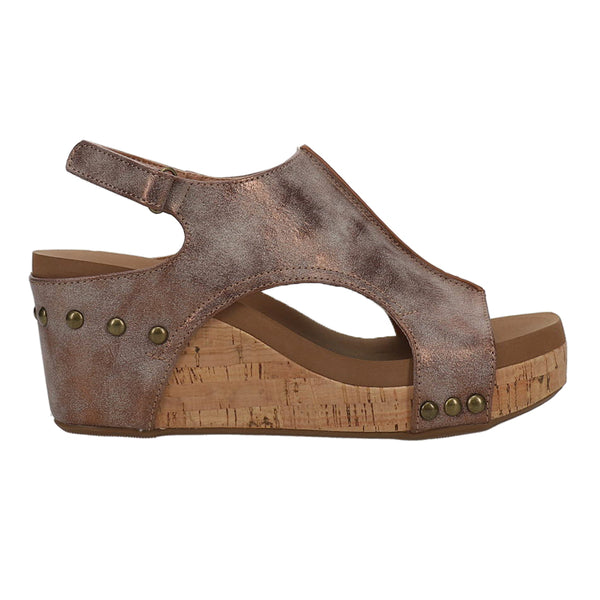 Shop Brown Womens Corkys Carley Studded Slingback Wedge Sandals