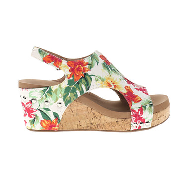Shop Off White Womens Carley Floral Studded Slingback Wedge