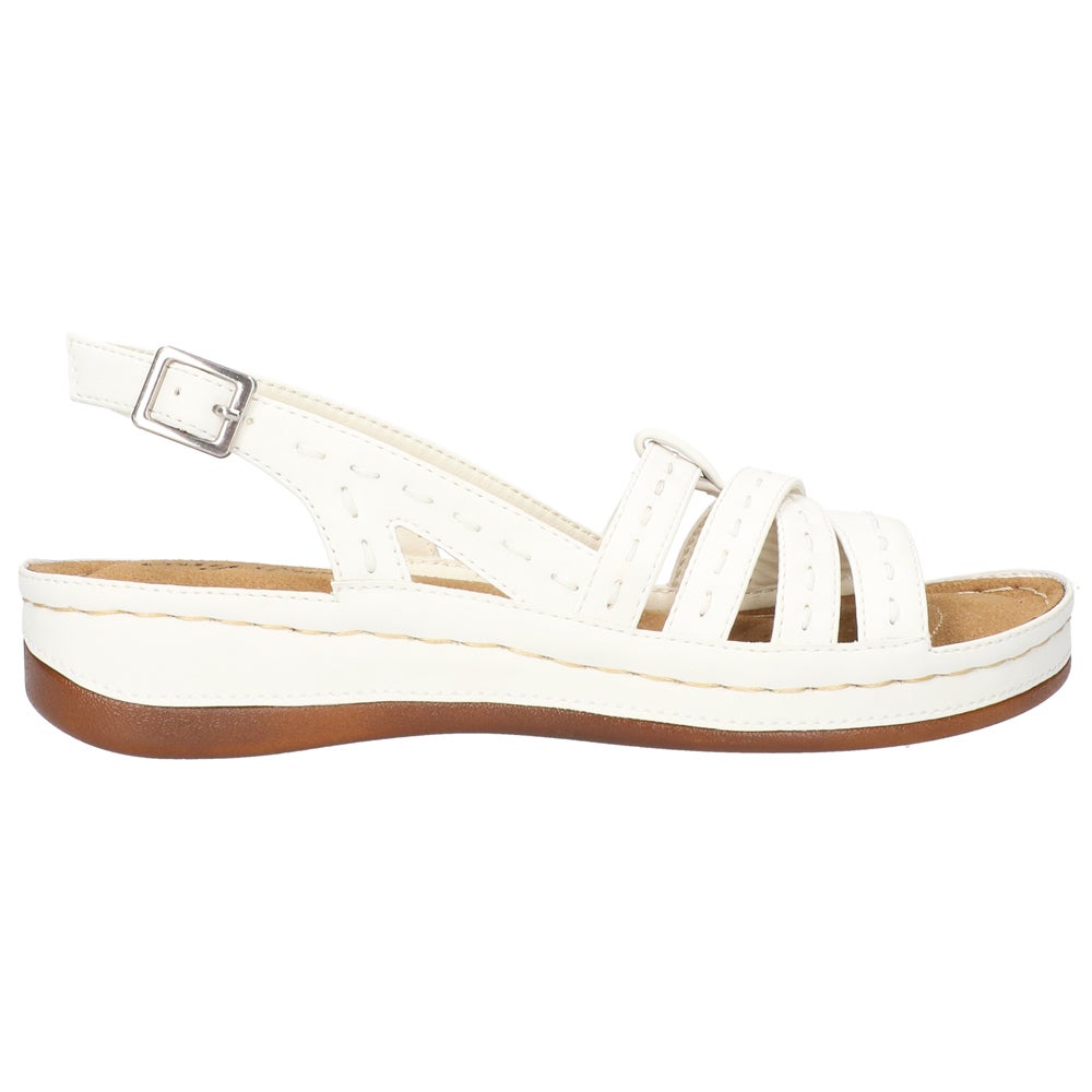 Shop White Womens Easy Street Kehlani Footbed Wedge Sandals – Shoebacca