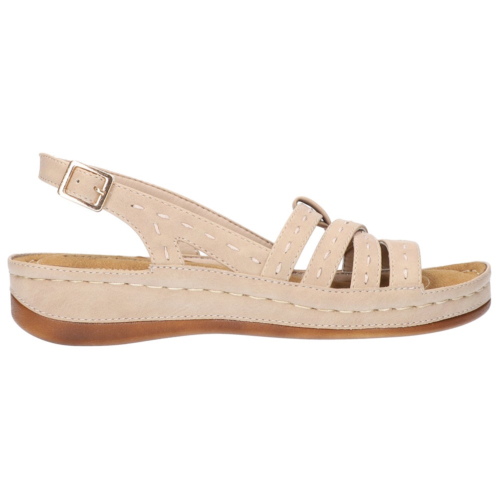 Shop Beige Womens Easy Street Kehlani Footbed Wedge Sandals – Shoebacca