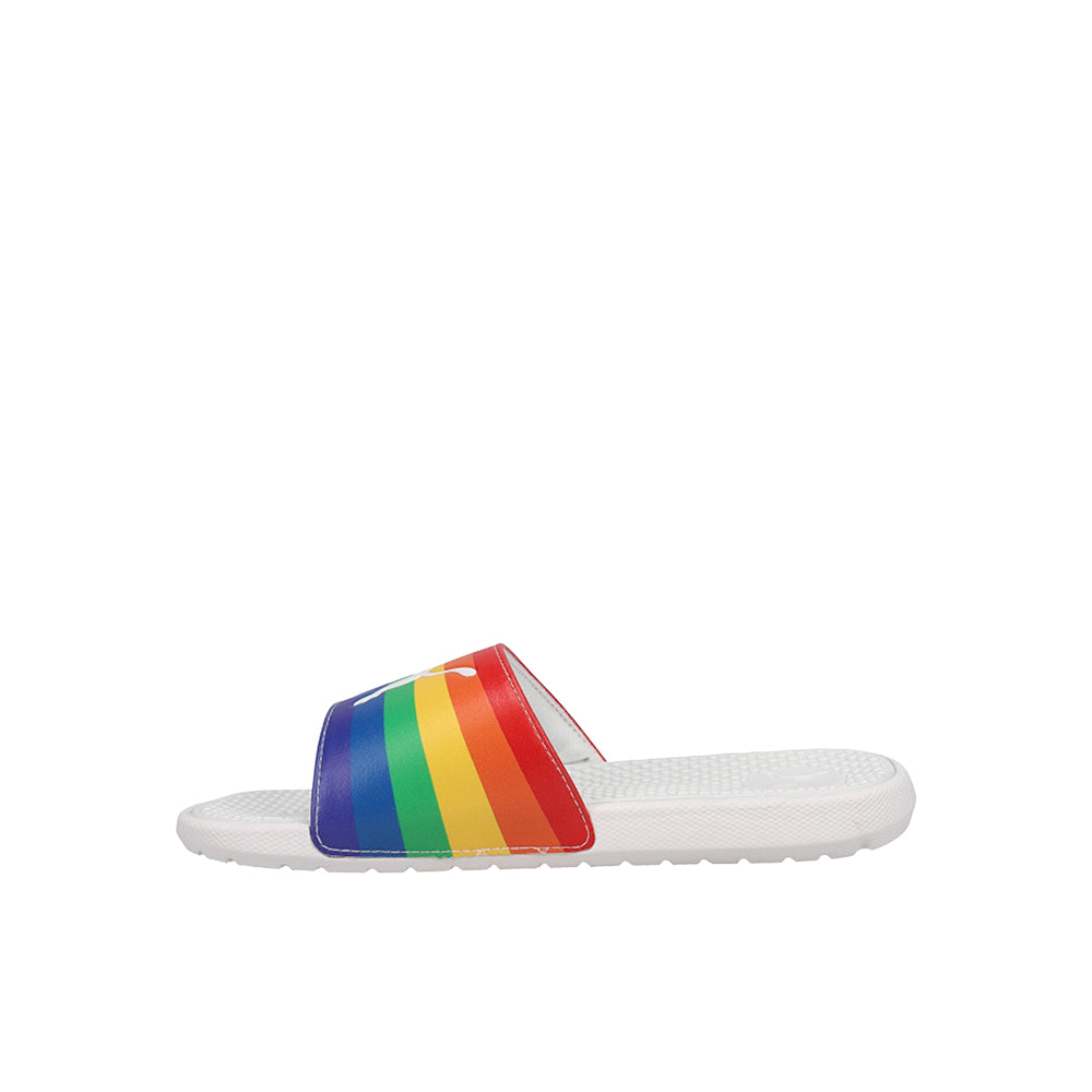 382811 Shop Multi, White Girls Puma Cool Cat Rainbow II BX Slide Sandals (Big ...