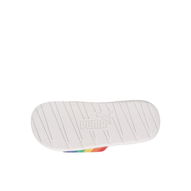 382811 Shop Multi, White Girls Puma Cool Cat Rainbow II BX Slide Sandals (Big ...